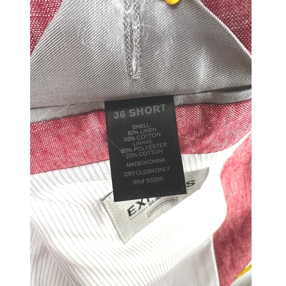 Express Blazer Men Slim Fit Red Photographer 36 S Two-Button Sport Coat Linen Bl - Picture 8 of 9